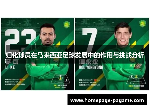 归化球员在马来西亚足球发展中的作用与挑战分析