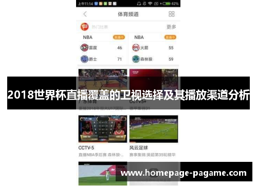 2018世界杯直播覆盖的卫视选择及其播放渠道分析