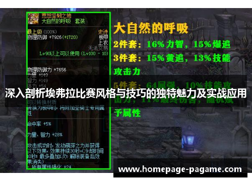 深入剖析埃弗拉比赛风格与技巧的独特魅力及实战应用