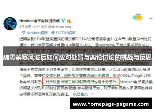 魏震禁赛风波后如何应对处罚与舆论讨论的挑战与反思 魏震禁赛风波后如何应对处罚与舆论讨论的挑战与反思
